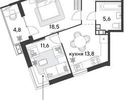 Продается 2-комнатная квартира ЖК Парк Победы 2, литера 28, 63.2  м&sup2;, 9625360 рублей