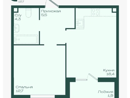 Продается 1-комнатная квартира ЖК Ботаника, литер 1.1, 40.8  м&sup2;, 6430080 рублей