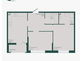 Продается 2-комнатная квартира ЖК Ботаника, литер 1.2, 60.6  м&sup2;, 8520360 рублей
