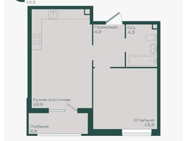Продается 1-комнатная квартира ЖК Ботаника, литер 1.2, 44.6  м&sup2;, 6805960 рублей