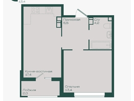 Продается 1-комнатная квартира ЖК Ботаника, литер 1.2, 42.5  м&sup2;, 6485500 рублей