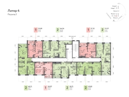 Продается 1-комнатная квартира ЖК Клубный квартал «Друзья», лит 4, 39.7  м&sup2;, 6471100 рублей