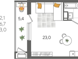 Продается Студия ЖК Рекорд 2, литера 5, 32.1  м&sup2;, 7842030 рублей