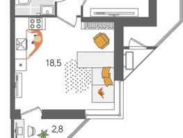 Продается 1-комнатная квартира ЖК Рекорд 2, литера 6, 52.2  м&sup2;, 11259540 рублей