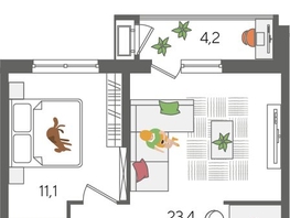 Продается 1-комнатная квартира ЖК Рекорд 2, литера 6, 48.5  м&sup2;, 10485700 рублей