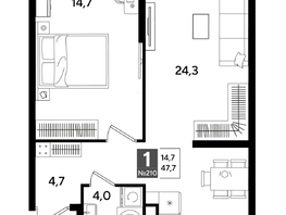Продается 1-комнатная квартира ЖК DOGMA PARK (Догма парк), лит 20, 47.7  м&sup2;, 8318881 рублей