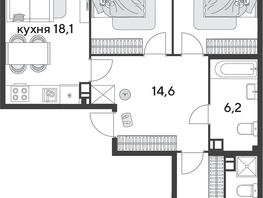 Продается 3-комнатная квартира ЖК Парк Победы 2, литера 31, 92.7  м&sup2;, 13135590 рублей