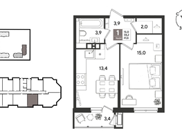 Продается 1-комнатная квартира ЖК Рекорд 2, литера 6, 41.6  м&sup2;, 10487360 рублей