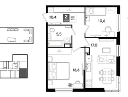 Продается 2-комнатная квартира ЖК DOGMA PARK (Догма парк), литера 22, 60.1  м&sup2;, 9393630 рублей