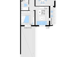 Продается 2-комнатная квартира ЖК Фонтаны, литер 19, 67.54  м&sup2;, 11481800 рублей