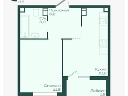 Продается 1-комнатная квартира ЖК Ботаника, литер 1.1, 34.7  м&sup2;, 6018195 рублей