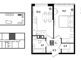 Продается 1-комнатная квартира ЖК DOGMA PARK (Догма парк), литера 22, 37.5  м&sup2;, 7065000 рублей
