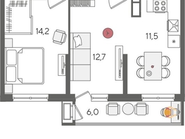 Продается 2-комнатная квартира ЖК Рекорд 2, литера 5, 58.6  м&sup2;, 12493520 рублей