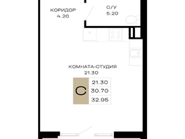 Продается Студия ЖК Сердце, 32.95  м&sup2;, 13015250 рублей