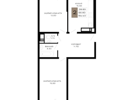 Продается 2-комнатная квартира ЖК Сердце, 64.4  м&sup2;, 26082000 рублей