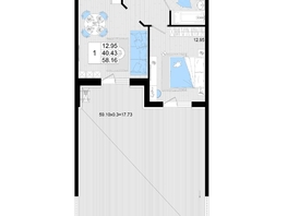 Продается 1-комнатная квартира ЖК Фонтаны, литер 19, 58.16  м&sup2;, 10468800 рублей