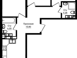 Продается 3-комнатная квартира ЖК Резиденция морей, корпус Е1, 104.9  м&sup2;, 25176000 рублей