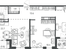 Продается 2-комнатная квартира ЖК Все Свои ВИП, литер 7, 80.3  м&sup2;, 24090000 рублей