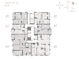 Продается 1-комнатная квартира ЖК Моренуар, литер 21, 51.51  м&sup2;, 10569852 рублей