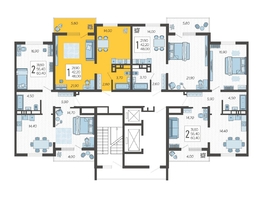 Продается 1-комнатная квартира ЖК Горный квартал, литера 6, 48  м&sup2;, 15592750 рублей
