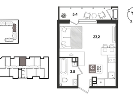 Продается Студия ЖК Рекорд 2, литера 1, 31.9  м&sup2;, 8810780 рублей