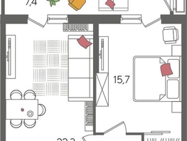 Продается 1-комнатная квартира ЖК Рекорд 2, литера 2, 54.8  м&sup2;, 12505360 рублей