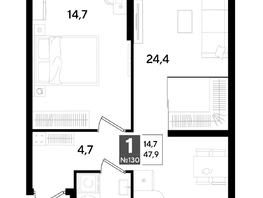 Продается 1-комнатная квартира ЖК ДОГМА ПАРК, литера 18, 47.9  м&sup2;, 8626790 рублей