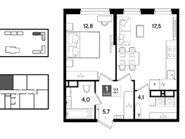 Продается 1-комнатная квартира ЖК ДОГМА ПАРК, литера 22, 44.1  м&sup2;, 8229060 рублей