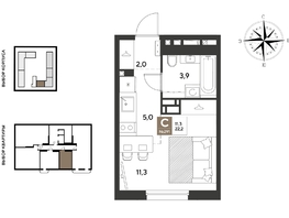 Продается Студия ЖК ГРЕЙД, литер 13, 22.2  м&sup2;, 4257960 рублей