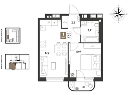 Продается 1-комнатная квартира ЖК ГРЕЙД, литер 14, 36.1  м&sup2;, 6487170 рублей