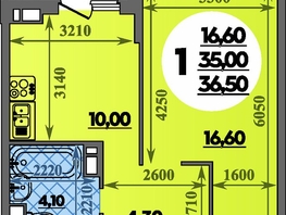 Продается 1-комнатная квартира ЖК Парк у дома, литера 7.3, 36.5  м&sup2;, 6790000 рублей