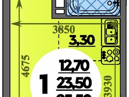 Продается Студия ЖК Парк у дома, литера 7.3, 25.5  м&sup2;, 5750000 рублей
