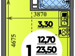Продается Студия ЖК Парк у дома, литера 7.3, 25.5  м&sup2;, 5800000 рублей