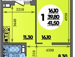 Продается 1-комнатная квартира ЖК Парк у дома, литера 7.3, 41.5  м&sup2;, 7549999 рублей