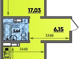 Продается 1-комнатная квартира ЖК Восточный, литера 37, 46.96  м&sup2;, 6314880 рублей