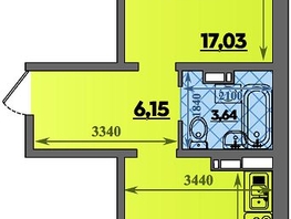Продается 1-комнатная квартира ЖК Восточный, литера 37, 46.96  м&sup2;, 6277880 рублей