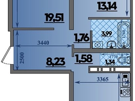 Продается 2-комнатная квартира ЖК Город у моря, литера 21, 66.72  м&sup2;, 9722000 рублей