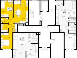 Продается 2-комнатная квартира ЖК Кипарис, литер 6, 53.8  м&sup2;, 16409000 рублей