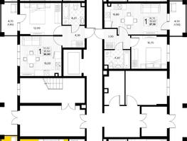 Продается 2-комнатная квартира ЖК Кипарис, литер 8, 56.9  м&sup2;, 17354500 рублей