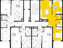 Продается 2-комнатная квартира ЖК Кипарис, литер 8, 54.7  м&sup2;, 16683500 рублей