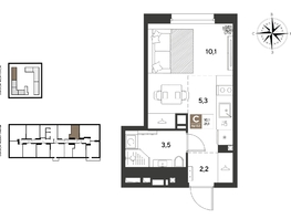 Продается Студия ЖК ГРЕЙД, литер 14, 21.1  м&sup2;, 4120831 рублей
