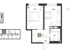 Продается 1-комнатная квартира ЖК ГРЕЙД, литер 13, 32.2  м&sup2;, 6037501 рублей
