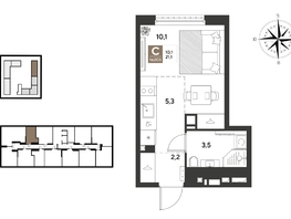 Продается Студия ЖК ГРЕЙД, литер 13, 21.1  м&sup2;, 4336050 рублей