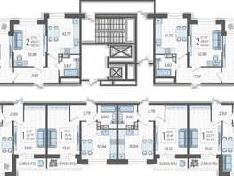 Продается 2-комнатная квартира ЖК Смородина, литера 11, 51.79  м&sup2;, 6732700 рублей
