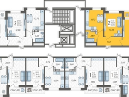 Продается 2-комнатная квартира ЖК Смородина, литера 11, 50.5  м&sup2;, 6539000 рублей
