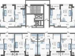 Продается 2-комнатная квартира ЖК Смородина, литера 14, 51.79  м&sup2;, 6758400 рублей