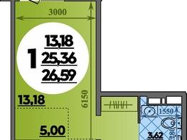 Продается Студия ЖК Восточный, литера 42, 26.59  м&sup2;, 4139474 рублей