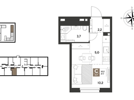 Продается Студия ЖК ГРЕЙД, литер 13, 21.1  м&sup2;, 4076521 рублей