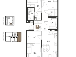 Продается 3-комнатная квартира ЖК ГРЕЙД, литер 13, 84.1  м&sup2;, 12884120 рублей