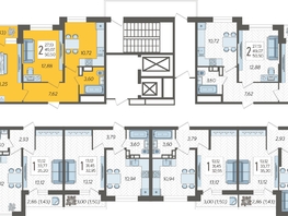Продается 2-комнатная квартира ЖК Смородина, литера 12, 50.5  м&sup2;, 6943750 рублей